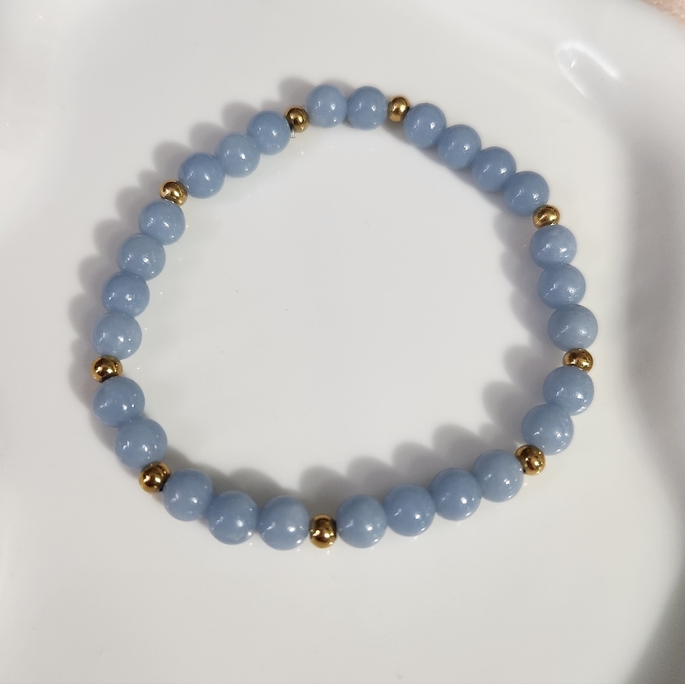 Handmade Angelite Beaded Bracelet